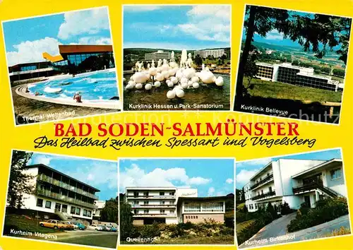 AK / Ansichtskarte Bad Soden Salmuenster Thermal Wellenbad Kurklinik Sanatorium Kurheim Kat. Bad Soden Salmuenster
