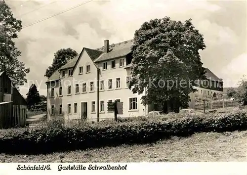 AK / Ansichtskarte Schoenfeld Erzgebirge Gaststaette Schwalbenhof Kat. Schmiedeberg Osterzgebirge