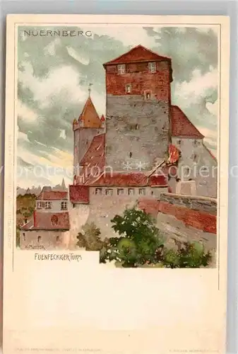 AK / Ansichtskarte Mutter K. Nuernberg Fuenfeckiger Turm  Kat. Kuenstlerlitho