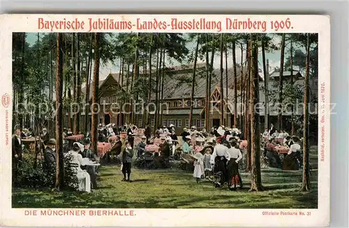 AK / Ansichtskarte Ausstellung Bayr Landes Nuernberg 1906 Muenchner Bierhalle  Kat. Expositions