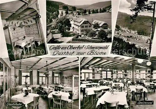 AK / Ansichtskarte Buhlbach Obertal Gasthof Pension zur Blume Jaegerecke Gaststube Speisesaal