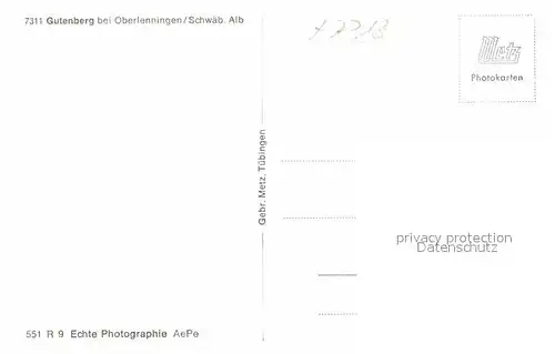 AK / Ansichtskarte Gutenberg Lenningen Luftaufnahme Kat. Lenningen