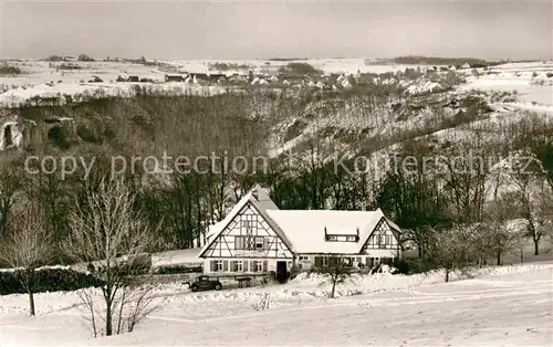 AK / Ansichtskarte Schopfloch Lenningen Gasthaus zur Schlatterhoehe Winter Kat. Lenningen