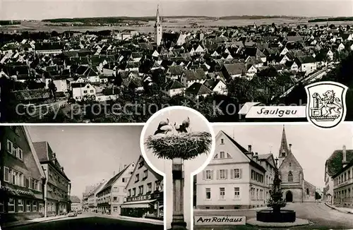 AK / Ansichtskarte Saulgau Panorama Rathaus Stadtansicht Kat. Bad Saulgau