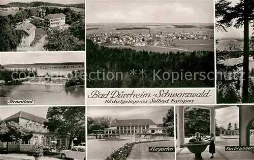 AK / Ansichtskarte Bad Duerrheim Strandbad Kurgarten Kurbrunnen Panorama  Kat. Bad Duerrheim