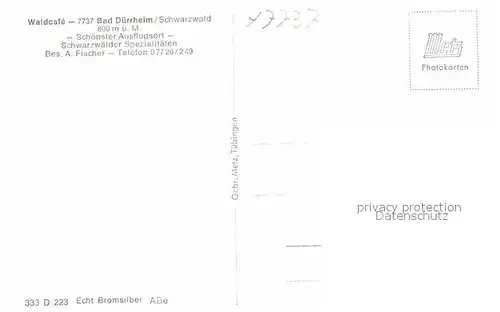 AK / Ansichtskarte Bad Duerrheim Waldcafe Kat. Bad Duerrheim