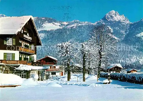 AK / Ansichtskarte Geitau Postgasthof Rote Wand mit Wendelstein Winterpanorama Bayerische Alpen Kat. Bayrischzell