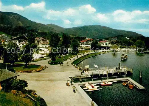 AK / Ansichtskarte Bad Wiessee Tegernsee Promenade Bootsanleger