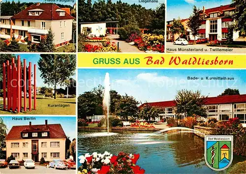 AK / Ansichtskarte Bad Waldliesborn Kurhaus Liegehalle Kuranlagen Badehaus Kurmittelhaus Fontaene Kat. Lippstadt