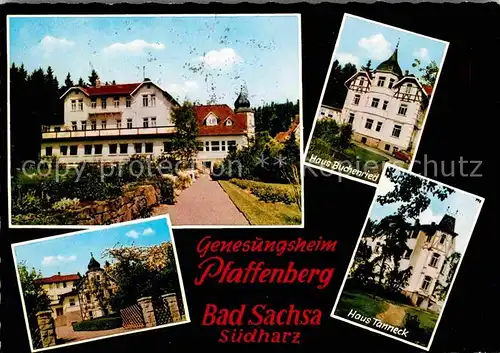 AK / Ansichtskarte Bad Sachsa Harz Genesungsheim Pfaffenberg Haus Buchenried Haus Tanneck Kat. Bad Sachsa