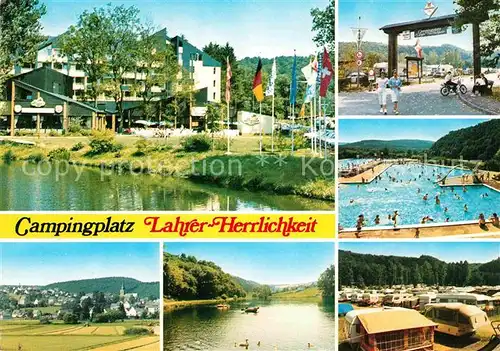 AK / Ansichtskarte Oberlahr Westerwald Wied Camping Lahrer Herrlichkeit Freibad Seepartie Kat. Oberlahr