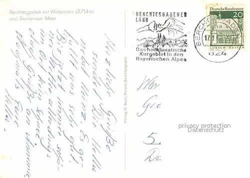 AK / Ansichtskarte Berchtesgaden mit Watzmann und Steinernem Meer Kat. Berchtesgaden