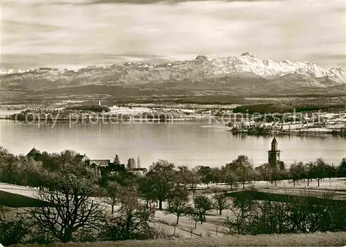 AK / Ansichtskarte Bodensee ueberlingen mit Mainaubucht und Saentis Kat. Bodensee