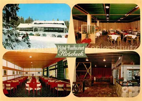 AK / Ansichtskarte Fleckl Hotel Restaurant Hirscheck Gastraum Speisesaal Kat. Warmensteinach