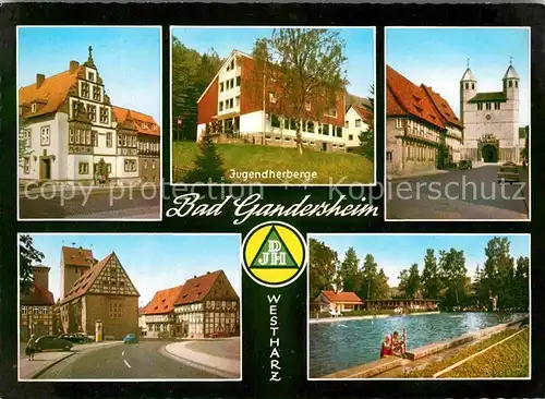 AK / Ansichtskarte Bad Gandersheim Teilansichten Jugendherberge Stadttor Schwimmbad Kat. Bad Gandersheim