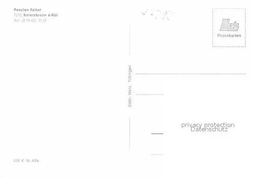 AK / Ansichtskarte Baiersbronn Schwarzwald Pension Faisst Kat. Baiersbronn