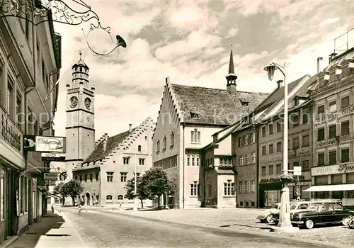 AK / Ansichtskarte Ravensburg Wuerttemberg Marienplatz Blaeserturm Rathaus Kat. Ravensburg