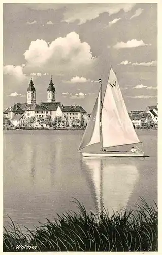 AK / Ansichtskarte Bad Waldsee Segelschiff Kirche Kat. Bad Waldsee