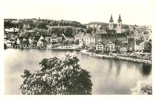 AK / Ansichtskarte Bad Waldsee Stadtsee Stiftskirche  Kat. Bad Waldsee