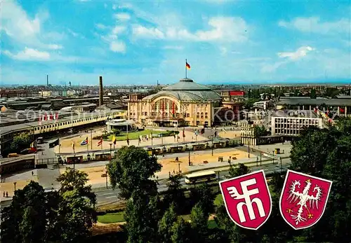 AK / Ansichtskarte Frankfurt Main Blick auf das Messegelaende Wappen Kat. Frankfurt am Main