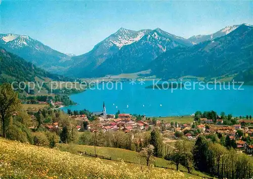 AK / Ansichtskarte Schliersee Gesamtansicht mit Alpenpanorama Kat. Schliersee