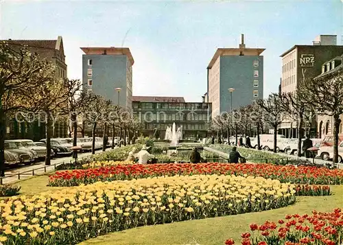 AK / Ansichtskarte Oberhausen Wasserspiele am Friedensplatz mit Europahaus Kat. Oberhausen