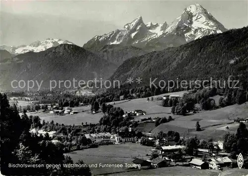 AK / Ansichtskarte Bischofswiesen gegen Watzmann und Funtensee Tauern Kat. Bischofswiesen