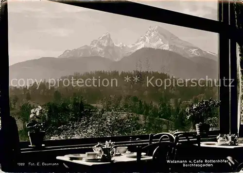 AK / Ansichtskarte Berchtesgaden Blick von Cafe Rottenhoefer auf Watzmann Kat. Berchtesgaden