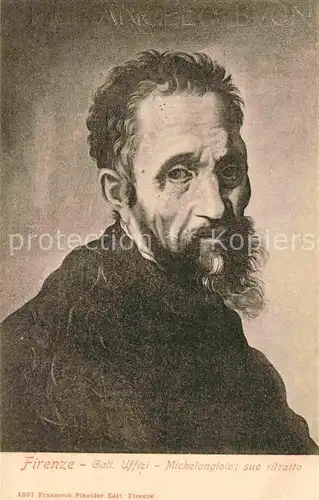 AK / Ansichtskarte Michelangelo Selbstbildnis Autoritratto Kat. Persoenlichkeiten