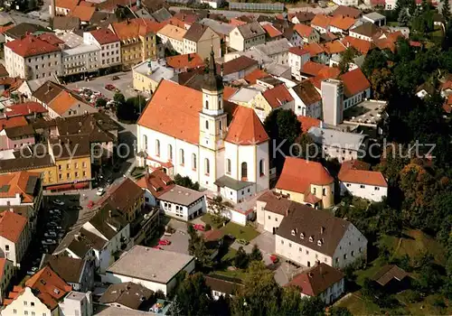 AK / Ansichtskarte Viechtach Bayerischer Wald Fliegeraufnahme mit Pfarrkirche St Augustin Kat. Viechtach