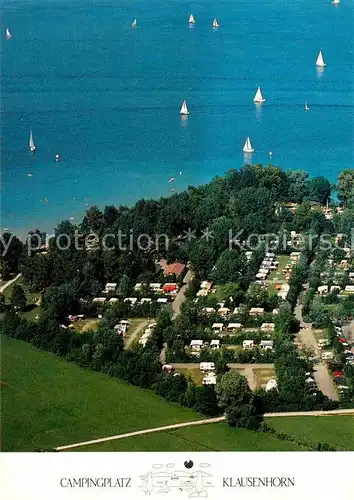 AK / Ansichtskarte Dingelsdorf Bodensee Fliegeraufnahme mit Campingplatz Klausenhorn