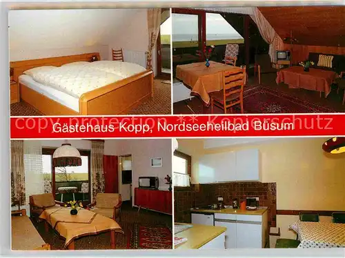 AK / Ansichtskarte Buesum Nordseebad Gaesthaus Kopp Zimmer Kueche TV Raum Kat. Buesum