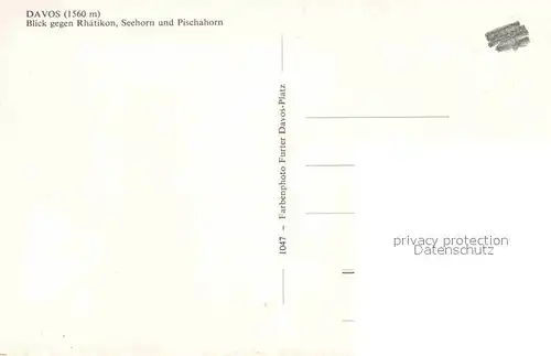 AK / Ansichtskarte Davos GR Panorama Blick gegen Rhaetikon Seehorn und Pischahorn Kat. Davos
