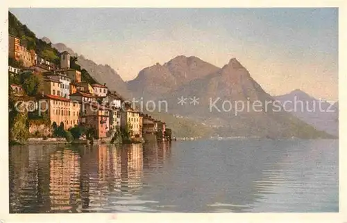 AK / Ansichtskarte Gandria Lago di Lugano Ansicht vom Luganersee aus Alpen Kat. Gandria