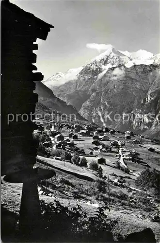 AK / Ansichtskarte Graechen VS Panorama mit Weisshorn Brunegghorn Walliser Alpen Kat. Graechen