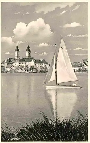 AK / Ansichtskarte Bad Waldsee Stadtsee Stiftskirche Kat. Bad Waldsee