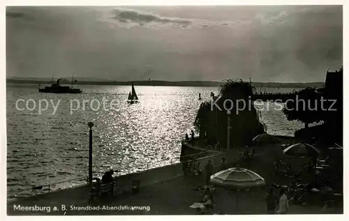 AK / Ansichtskarte Meersburg Bodensee Strandbad Abendstimmung Kat. Meersburg