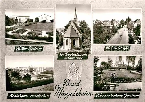 AK / Ansichtskarte Bad Mingolsheim Kultur Zentrum Bahnhofstrasse Kurpark Kraichgau Sanatorium 