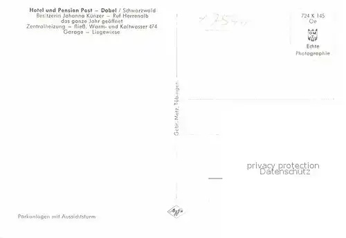 AK / Ansichtskarte Dobel Schwarzwald Hotel Post Kat. Dobel