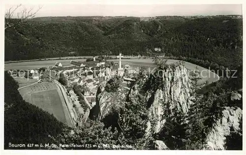 AK / Ansichtskarte Beuron Donautal Panorama vom Petersfelsen Kat. Beuron