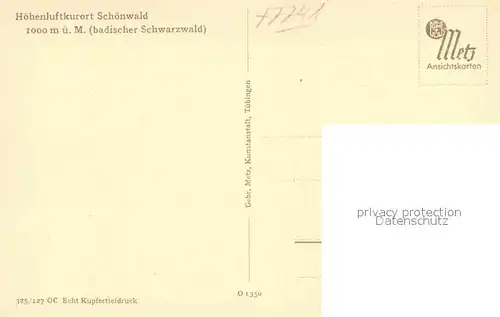 AK / Ansichtskarte Schoenwald Schwarzwald Teilansicht Kat. Schoenwald im Schwarzwald