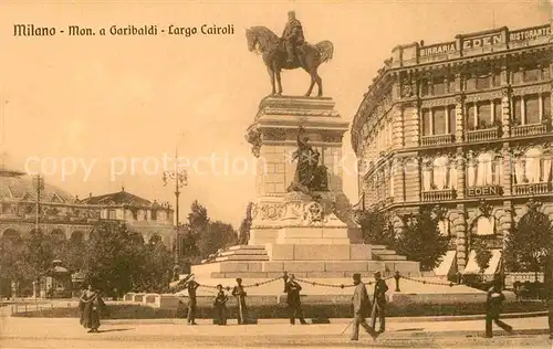 AK / Ansichtskarte Milano Monumento a Garibaldi Largo Cairoli Reiterstandbild Kat. Italien