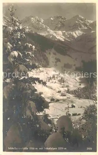 AK / Ansichtskarte Hoefle Mittelberg Winterpanorama mit Schafalpen Kat. 