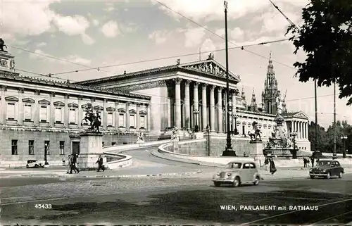 AK / Ansichtskarte Wien Parlament mit Rathaus Denkmal Kat. Wien