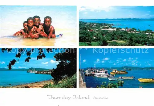 AK / Ansichtskarte Thursday Island Kinder am Strand Hafen