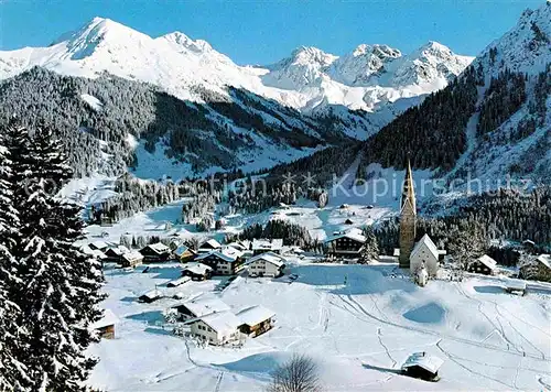 AK / Ansichtskarte Mittelberg Kleinwalsertal Winterpanorama mit Schafalpenkoepfen und Hammerspitze Kat. Oesterreich