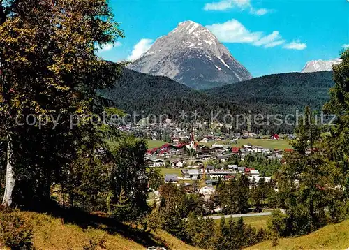 AK / Ansichtskarte Seefeld Tirol Panorama mit Hohe Munde und Zugspitze Kat. Seefeld in Tirol