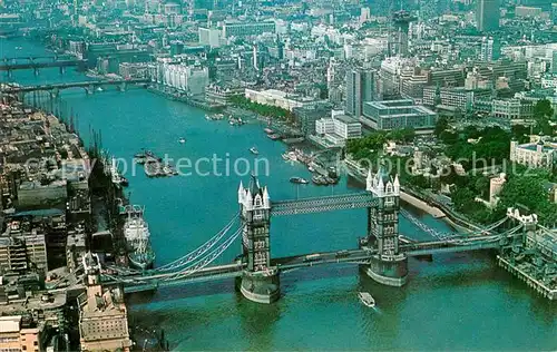 AK / Ansichtskarte London Tower Bridge Luftaufnahme Kat. City of London