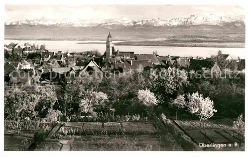 AK / Ansichtskarte ueberlingen Bodensee Panorama mit Schweizer Alpen Kat. ueberlingen