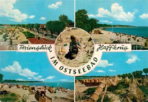 AK / Ansichtskarte Haffkrug Sierksdorf Ostseebad Strand Promenade Fischernetze